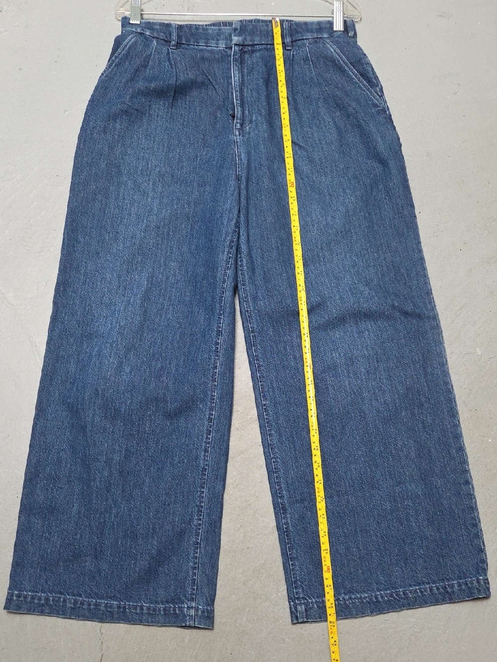Gap 365 High Rise Wide Leg Denim Blue Jeans Sz 8 100% Cotton Zipper - Picture 5 of 11